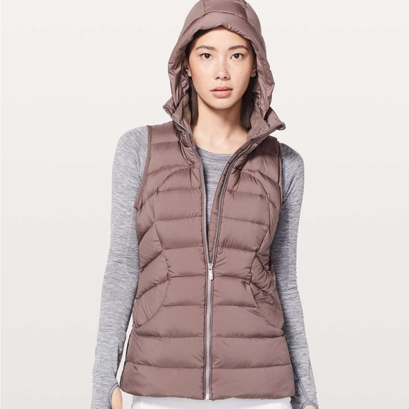 lululemon athletica Jackets & Blazers - Lululemon Pack It Down Hooded Vest Mauve Stone Size 10
